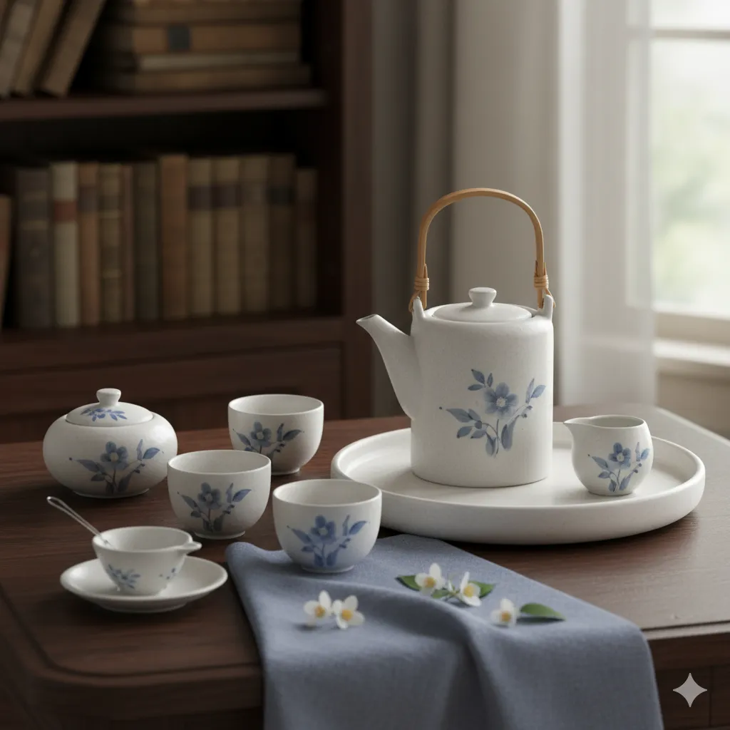 Ceramic tea set arrangement