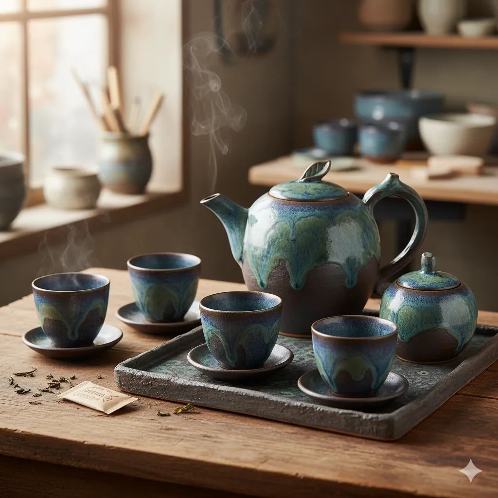 Handcrafted ceramic tea set